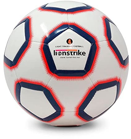 Lionstrike Size 4 Lite Football With NeoBladder Technology, Light Kids Soccer Ball (Age 7-13) Boys/Girls Indoor or Outdoor Training/Coaching Football (White)