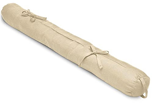 Beautissu Viento Zugluftstopper 90cm - Türluftstopper Haustür Kältestopper für Türen & Fenster - Durchzugstopper mit Tragegriff - Türwindfänger Türdichtung 90x10cm in Creme