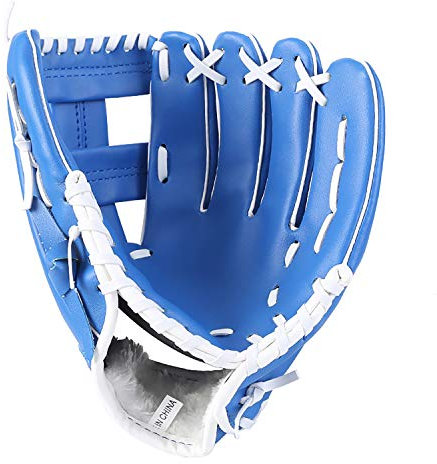 ZYYRSS Baseballhandschuh Sport Batting Handschuhe mit weichen soliden PU Leder Verdickungskrug Softball Handschuhe für Jugendliche Erwachsene Linkshänder Handschuh (Blau, 11,5 Zoll)
