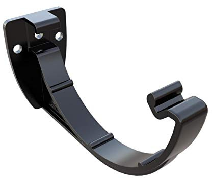 10 x Black Half Round Fascia Gutter Brackets, Freeflow 112mm Rain Water Systems