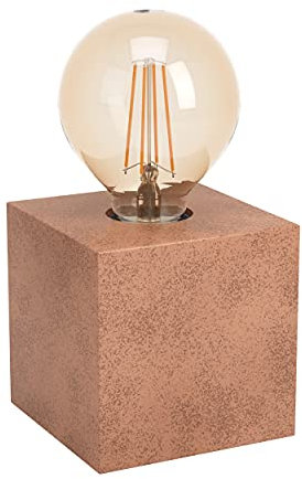 EGLO Tischlampe Prestwick 1, 1 flammige Tischleuchte industrial, Nachttischlampe aus Metall, Wohnzimmerlampe in Rost-Braun, Lampe mit Schalter, E27 Fassung