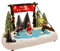 Spetebo LED Weihnachts Dorf - Winterlandschaft Eisbahn / 19 cm - Weihnachtsdekoration Winterdekoration mit Beleuchtung Innen