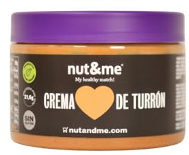 Crema de turrón 250 gr nut&me | A base de almendra tostada 78% | Sabor turrón de Jijona | Sin gluten | Fuente de proteínas | Vegano | Sin lactosa