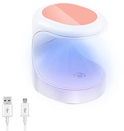 ANGNYA Mini Lampada per Unghie UV LED 16W, Lampade UV Portatile a Doppia Sorgente LED con USB Presa per Nail Art(Rosa)…