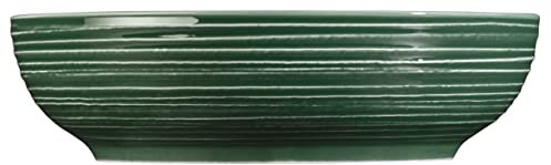 Seltmann Weiden Terra Foodbowl 25 cm, 2350 ml, Servierschale mit spiralförmigem Relief, Spülmaschinen- und mikrowellenfest, Porzellan, Moosgrün