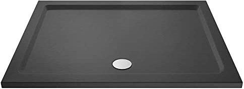 VeeBath 40mm Slate Grey Rectangle Shower Tray for Walk in Wet Room Enclosure Cubicle - 1600 x 900mm