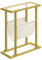 HOOBRO Beistelltisch, schmaler Bett-Beistelltisch, Beistelltisch aus gehärtetem Glas, Kleiner Beistelltisch mit Zeitschriftenhalter, Sofa-Beistelltisch für Wohnzimmer, platzsparend, Gold EGD78BZ01