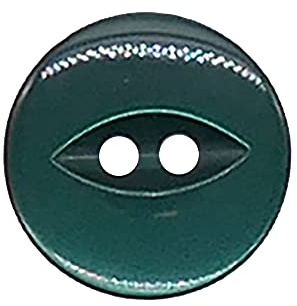 The Bead Shop 20 Pack Round Acrylic Fish Eye Buttons, Baby Buttons, Sewing, Knitting Craft Buttons - Dark Green 19mm / 30 Lignes