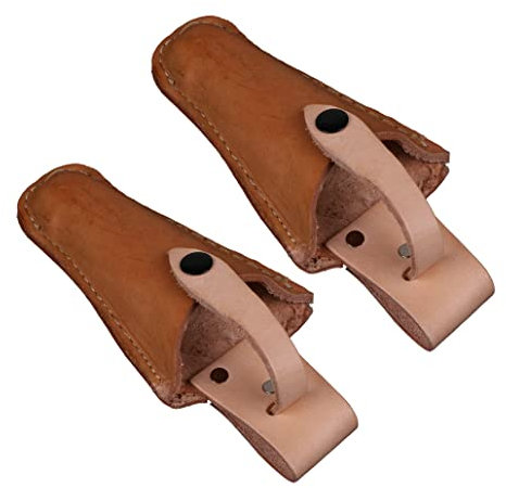 VOANZO 2PCS Fondina per potatore con Fodero in Pelle a Scatto Fondine per Attrezzi Custodia per Giardinaggio Borsa per Forbici da Giardinaggio