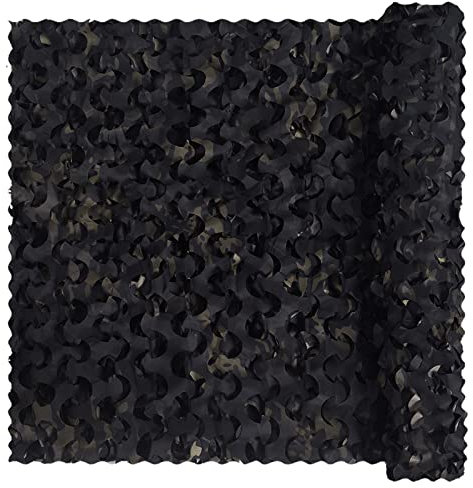 Sensong Tarnnetz Camouflage Netz Black Army Camo 1.5 x 2M Armee Tarnung Net für Deko Waldlandschaft Jagd Sichtschutz Sonnenschutz Outdoor Camping Garten