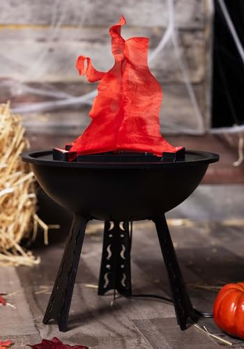 Fun Costumes Fake Artificial Fire Cauldron with LED Lights Outdoor & Indoor Decoration, Campfire Lamp Realistic Flame Prop Halloween Display Standard