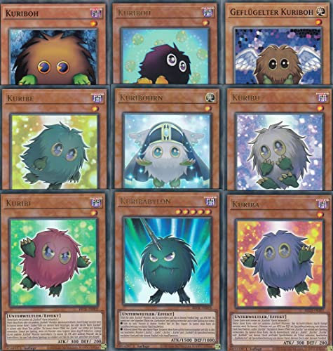 YuGiOh! Kuriboh Kollektion 9 Verschiedene Kuribu Karten - Deutsch/Boosterfrisch & 9-Pocket Page