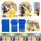 Beauty and the Beast Tableware - 81 Pcs Princess Party Supplies, Include Plates Cups Napkins Tablecloth (10 Guests)
