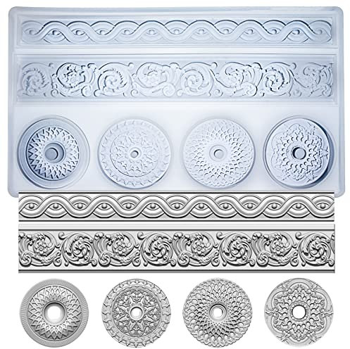 Art Mould for Polyclay Air Dry Clay Plaster, Trimmings and Medallion