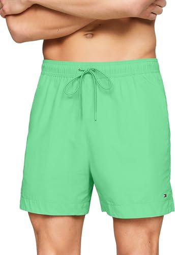 Tommy Hilfiger Pantaloncino da Bagno Uomo Medium Drawstring Lunghezza Media, Verde (Lush Jade), S