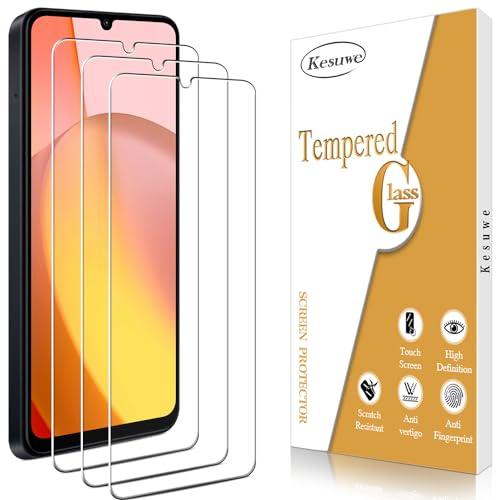 Kesuwe [3 Piezas] Protector Pantalla para Xiaomi Redmi 13C, Poco C65, Dureza 9H Cristal Templado, Antiarañazos, Antihuellas, Fácil de Instalar, Sin Burbujas