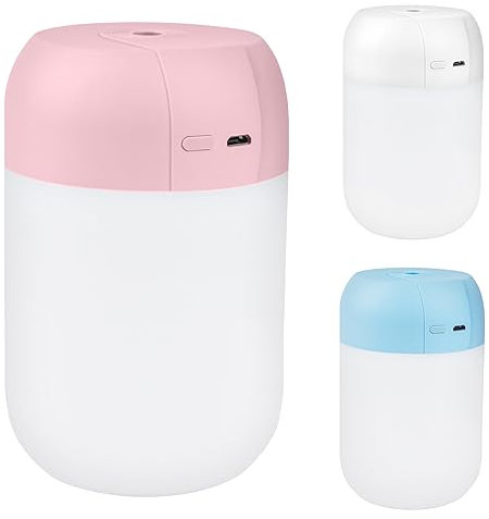 Vicloon Mini Air Humidifier, USB Luftbefeuchter 300ML mit Nachtlichtfunktion, H2O Diffuser für den Innenraum, 2 Sprühmodi Luftbefeuchter Mini Leise Humidifier Diffuser(Rosa)