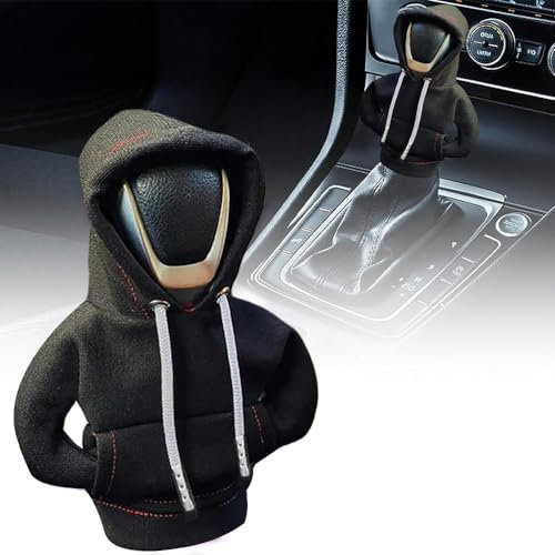 SXCCNW Auto Schaltknauf Abdeckung, Schaltknauf Abdeckung, Schaltknauf überzug Schaltknauf Hoodie Abdeckung Car Shifter Hoodie für Auto Schalthebel Dekoration 19 x 14 cm Schwarz, YHDM-121