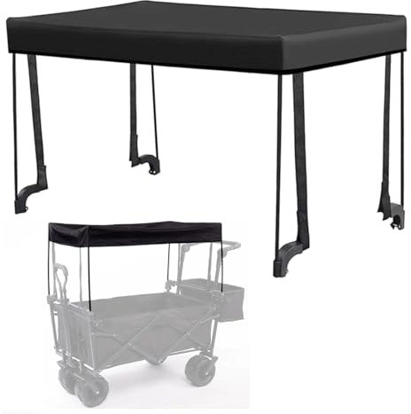 Toldo para Carritos de Mano Plegable, para Acampar O Transportar NiñOs con Viento Y Mal Tiempo Toldo para Camping Y JardíN con Postes Y Paredes Laterales para Proteger contra La Lluvia Y El Sol