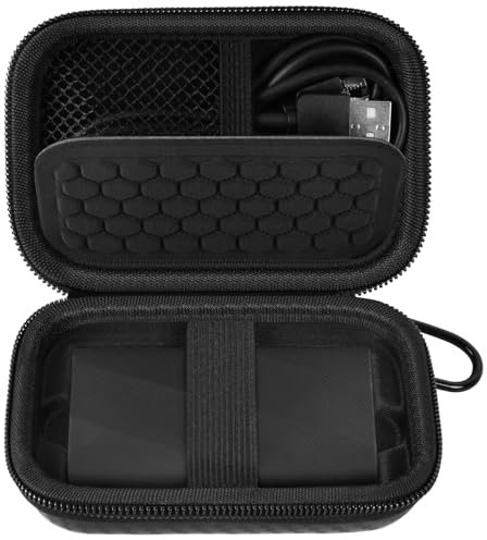 Carrying for Samsung T9/ T7/ T7 Shield Portable SSD 4TB 2TB 1TB, USB External Solid State Hard Drive Storage Travel Carrying Holder Fits for USB Cable (Full-Black)-Box Only