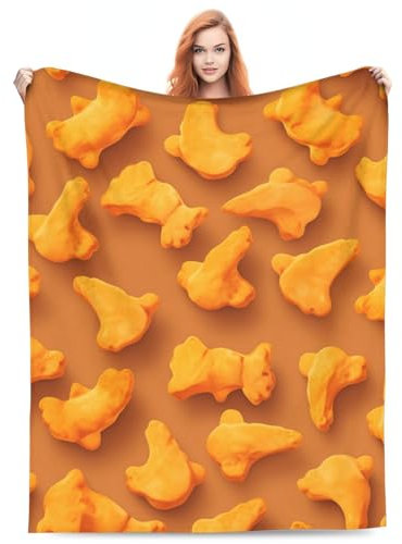 Turamurra Chicken Nugget Decke, Geschenke für Kinder und Erwachsene, weiches, warmes Flanell, leicht, Dino-Huhn-Nugget-Überwurf, Decken für Couch, Sofa, Bett, Dekoration, 152,4 x 127 cm