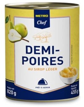 METRO Chef Demi-poires au sirop léger en boîte 3/1