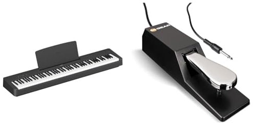 Yamaha P-145 Digital Piano, Black - Lightweight, Portable with Graded-Hammer-Compact Action & Universal Sustain Pedal