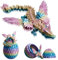 Joyyko Drachenei,13-Zoll-Drachenspielzeug,Beweglicher Drache,Zappelspielzeug für Autismus/ADHS,3D-gedrucktes Geschenkspielzeug,Chefschreibtischspielzeug,Heimbüro-Dekoration (Regenbogenfarben)
