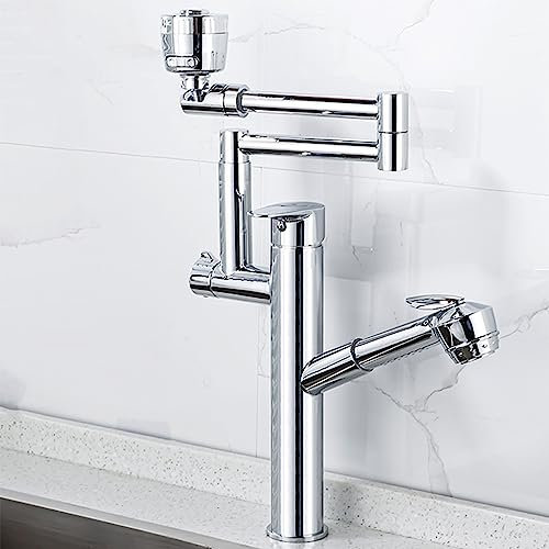 Grifo mezclador para fregadero de cocina, doble función, grifos para fregaderos de cocina, rotación de 360°, grifo de lavabo para fregadero de cocina, camper, lavandería, fregaderos de barra (C 19,5