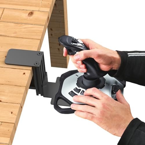 BUJ Support de bureau en métal compatible avec Thrustmaster SimTask Farmstick, T-Flight Hotas One, T-Flight Hotas 4, T-Flight Hotas X, T16000M FCS, TCA Sidestick, Sol-R1 Flight Stick, Sol-R2 Hotas