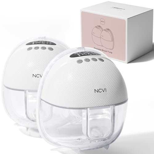 NCVI Wearable Breast Pump 8131, Electric Hands Free Breast Pumps, Breastfeeding Pump 4 Modes 9 Levels with LED Diaplay, Portable Discreet Milk Pump with 19/21/24 mm Flanges