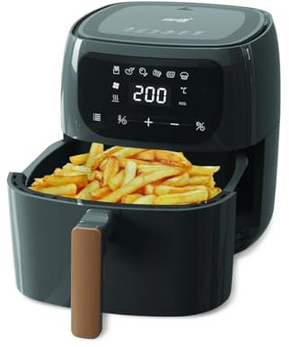 standart | Air Fryer 6l | Friteuse Air Fryer avec Arrêt automatique et Revêtement antiadhésif | Friteuse Sans Huile - 80-200°C | Friteuse à Air Chaudavec Thermostat | Alarme Sonore | Gris