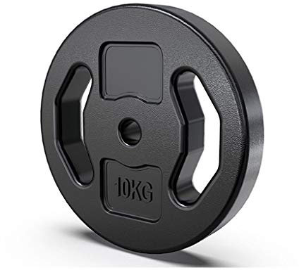 Barbell Standard 1-Inch Grip Weight Plates, Set of 2 Plates, Black Fractional Weight Plates Designed Barbell Rubberized Dumbbell Home 2.5kg-10kg(10kg*2)