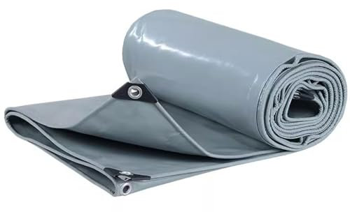 Strapazierfähige Abdeckplane, 3 x 4 m, 4 x 5 m, große, wasserdichte Plane, Mehrzweck-Pergola-Abdeckung für Gartenmöbel, Camping, LKW, Bodenplanen, Hühnerstalldach, grau(2x6m)