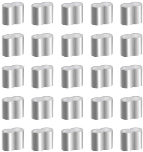HSKRKOW 25 Viroles en Aluminium Manchons à Sertir Serre Corde en Aluminium Manchons de Presse de Sertissage de Fil pour Corde de Bâche de Remorque 8 mm Corde d'Extension