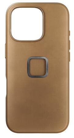 Peak Design Handyhülle für iPhone 16 Pro, Hellbraun, schlankes Profil, Fallschutz, wetterfeste Stoffschale, SlimLink verbindet sich mit Handyhalterungen & Ausrüstung