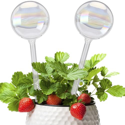 NathrBTV Mpoules à Arrosage Automatique en Verre Lot de 2 Boules d'irrigation Ampoules à Arrosage Bulbes d’Arrosage Distributeur Eau Plantes et Fleurs Arrosent Vos Plantes Automatiquement