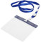 Ausweishülle mit Band Blau (4 Stück) Ausweishalter Kartenhülle Lanyard durchsichtige Plastikhülle Abzeichen Halter, 100x75mm, für Messen, Konferenzen, Büro