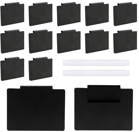 Lable,Etikettenhalter,Schilder Zum Beschriften,12 Beschriftungsschilder,Etikettenhalter Aus PVC,Etikettenhalter Metall,Etikettenhalter Zum Klemmen,Regal Clip Etikettenhalter Whiteboard Stift,Label