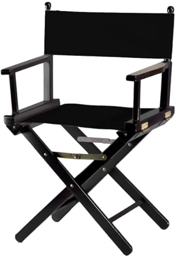 ZStyle Klappbarer Regiestuhl aus Holz, 90 cm hoch, 54 cm breit, 48 cm tief, schwarz (schwarzer Schaft – schwarzer Stoff)