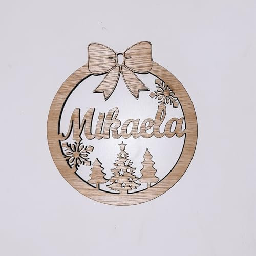 Personalised Christmas Tree Decoration Baubles in Wooden Shapes – Custom Gift Tags for a Unique and Festive Xmas, Perfect for Tree Ornaments and Special