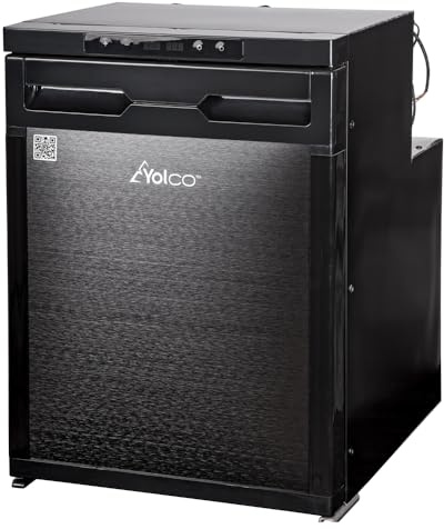 YOLCO KL50D Dual-Zone Kompressor Einbau-Kühlbox 50L – Integrierbarer Auto Kühlschrank mit Kühl- & Gefrierfunktion 12/24V DC & Steckdose, bis -20°C