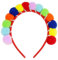 BOOMTOP Haarreif Pompon Karneval Haarband Regenbogen mit Bunte Pompons Stirnband Fasching Kostüm Clown Haarschmuck Bommel Kopfschmuck Karnevalskostüm Accessoires Geburtstag Mottoparty