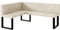 MEBLINI Eckbank für Esszimmer - Küchenbank - Essecke - Sitzecke Küche - ERIC - U-Beine 128x168x87cm Links - Creme Samt