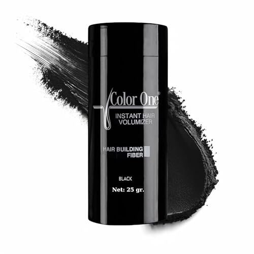 Streuhaar für Dünnes Haar | Natürlich Wasserresistent für Männer und Frauen | Haarfasern für sofortige Haarverdichtung,Haarausfall-Kaschierung | Haarpuder,Ansatzpuder (Einzelpackung, Schwarz)