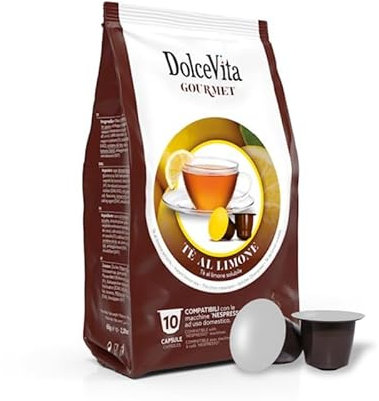 100 Capsule Tè Al Limone NATURALE DOLCE VITA Compatibili con macchine Nespresso Thè