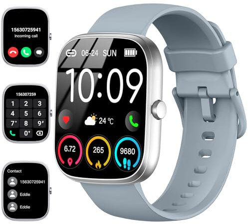Smart Watch for Men/Women, 2025 HD Smartwatches Answer/Make Calls, 1.91 Fitness Watch with Heart Rate/Sleep Monitor/Step Counter, 110+ Sports, IP68 Waterproof Activity Fitness Tracker for Android IOS