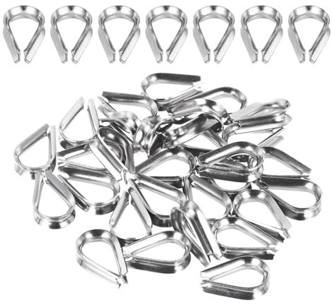 sourcing map Ditale per fune da 4 mm di diametro, M4, in acciaio inox, per funi metalliche, per rimorchio, confezione da 50