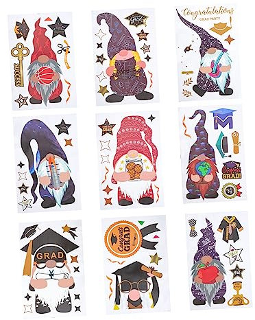 Cabilock Wandaufkleber Mit Gnomen Zum Schulabschluss – Pvc-aufkleber Fensterdekoration Schulatmosphäre