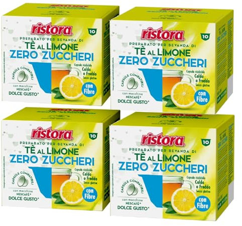 Set 120 Capsule Ristora Compatibili con le Macchine ad uso domestico Nescafè®* Dolce Gusto®* 120 Tè The al limone zero zuccheri